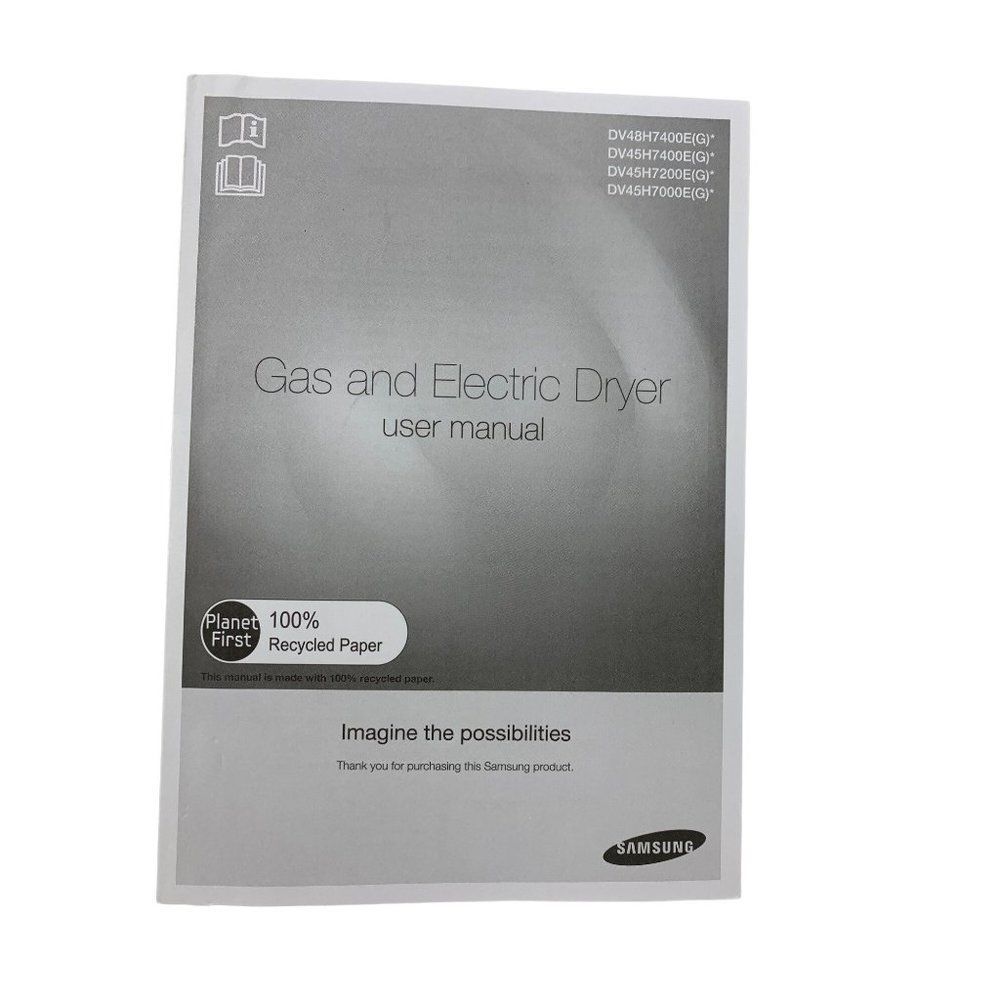User Manual Samsung Dryer DV48H7400E(G) Book Instructions 3547